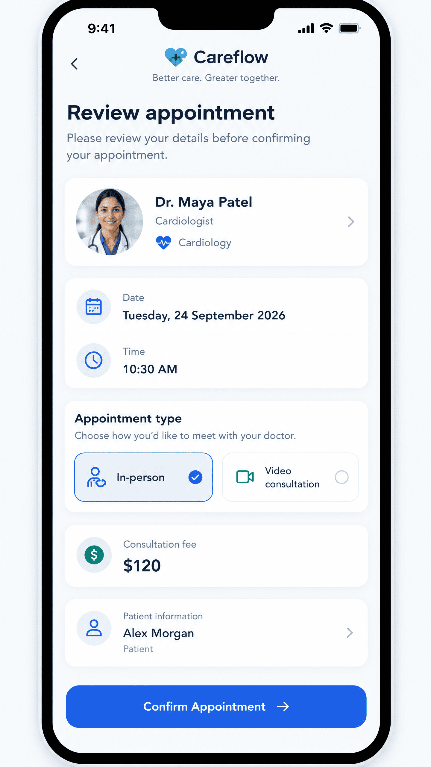 Appointment Booking Summary & Token
